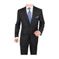 thumbnail image 1 of Salvatore Exte Men's Modern Two Button Sharkskin Suit Black, 1 of 4