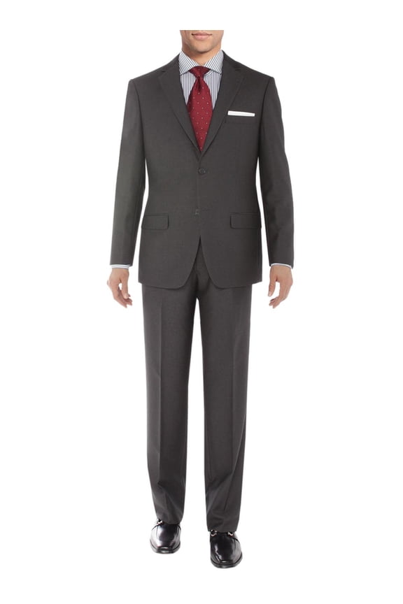 Men's Modern Two Button Sharkskin Suit Gray