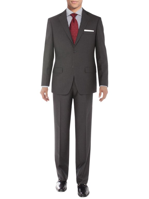 Men's Modern Two Button Sharkskin Suit Gray