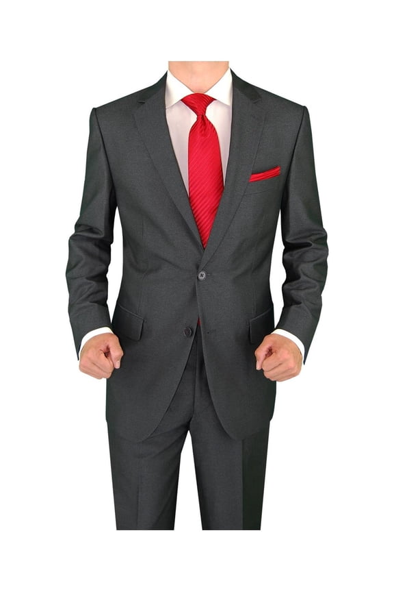 Men's Modern Two Button Sharkskin Suit