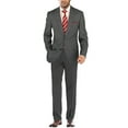 thumbnail image 1 of Salvatore Exte Men's Suit Modern Two Button Jacket Flat Front Pants Striped Charcoal Gray, 1 of 6