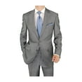thumbnail image 1 of Salvatore Exte Men's Suit Two Button Blazer Plus Flat Front Pants Gray Stripe, 1 of 4