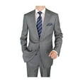 thumbnail image 1 of Salvatore Exte Men's Suit Two Button Blazer Plus Flat Front Pants Gray Windowpane, 1 of 4