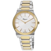 Salvatore Ferragamo 1898 Slim Silver Dial Two Tone Steel Mens Watch SFPE00922