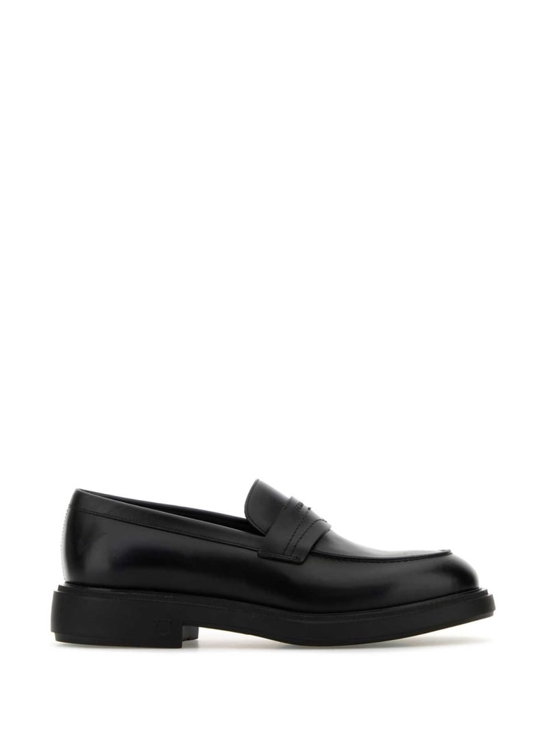 Salvatore Ferragamo Black Leather Caligola Loafers Black  display picture 3
