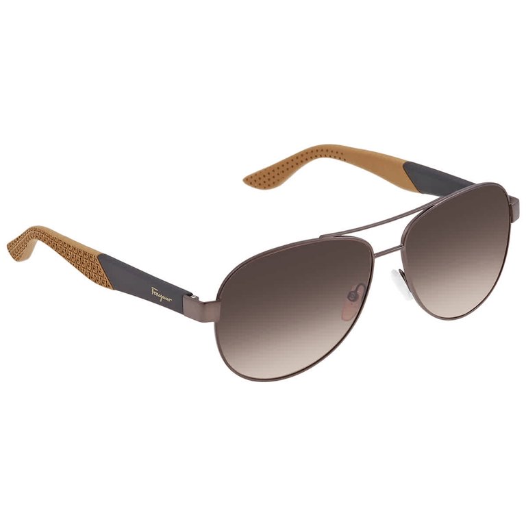 Sunglasses , Salvatore Ferragamo . Color brown. Brand new, Amazon.com: Sunglasses FERRAGAMO SF 964 S 210 Crystal Brown  main image 4