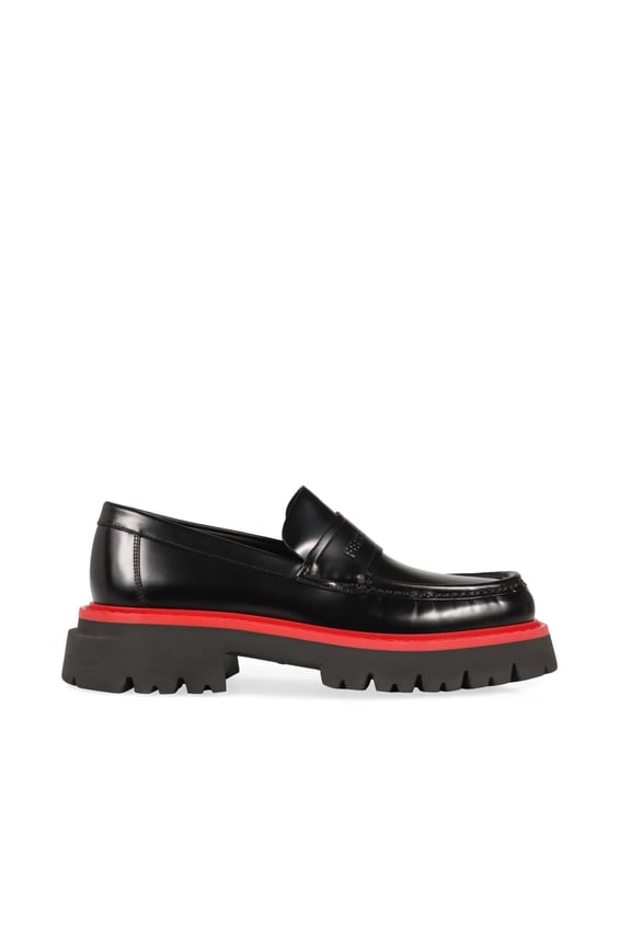 Chunky Sole Leather Loafers Black (Men's)