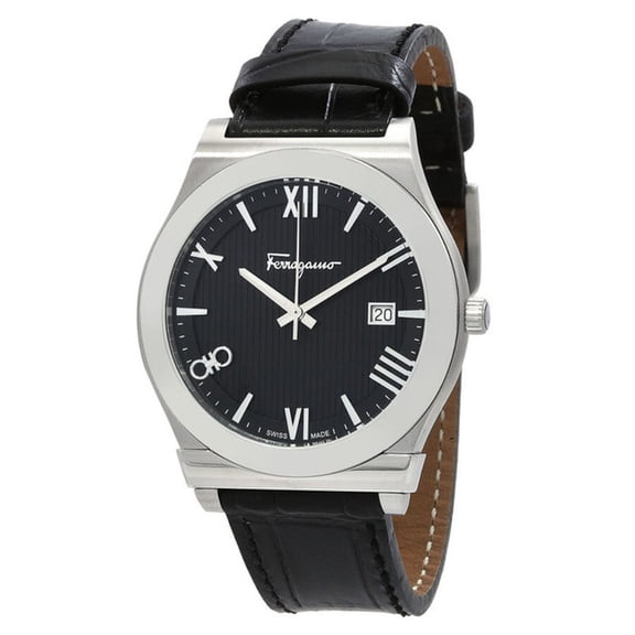 Salvatore Ferragamo Gancini Men's Black Dial Quartz Watch SFKM00223