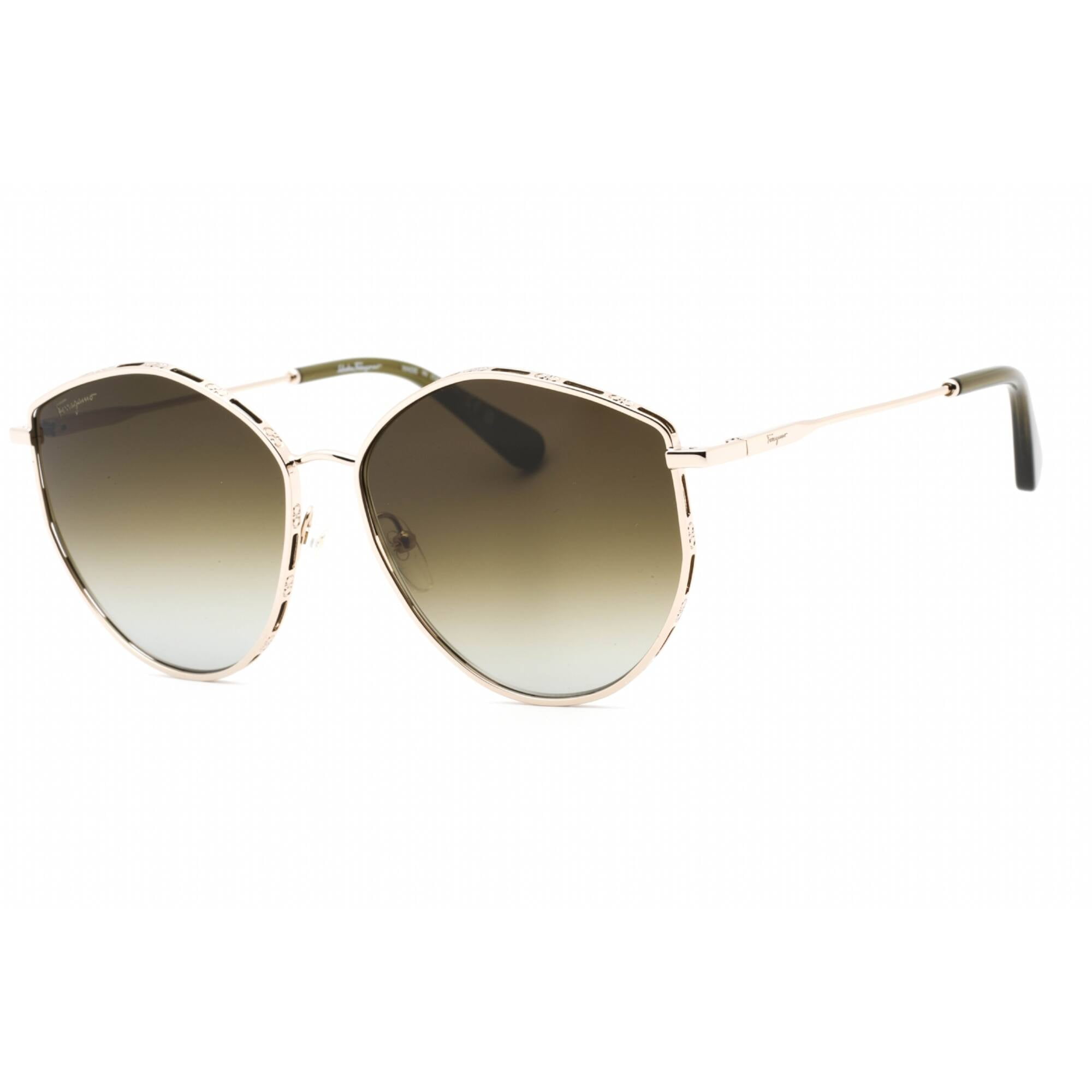 Salvatore Ferragamo SF 264S Metal Womens Geometric Sunglasses Gold 60mm Adult Walmart