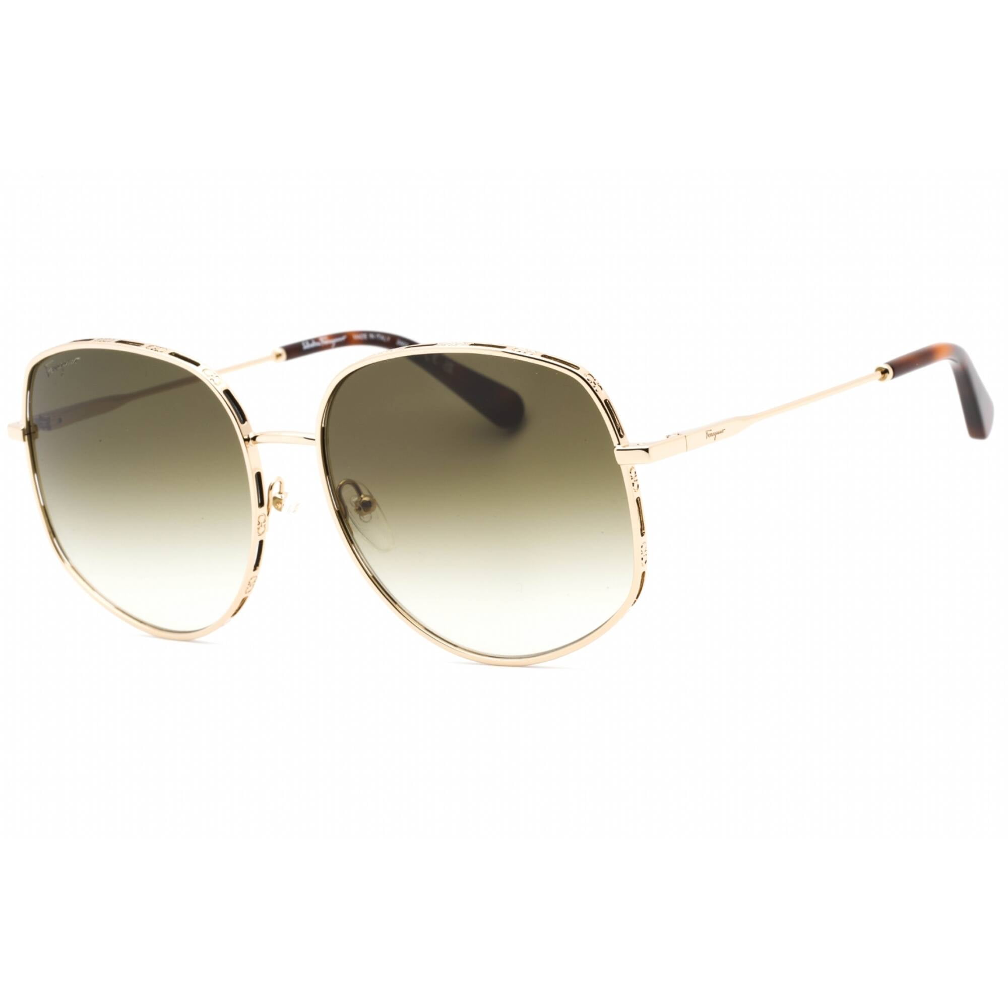 Salvatore Ferragamo SF 277S Metal Womens Round Sunglasses Gold Tortoise 61mm Adult Walmart