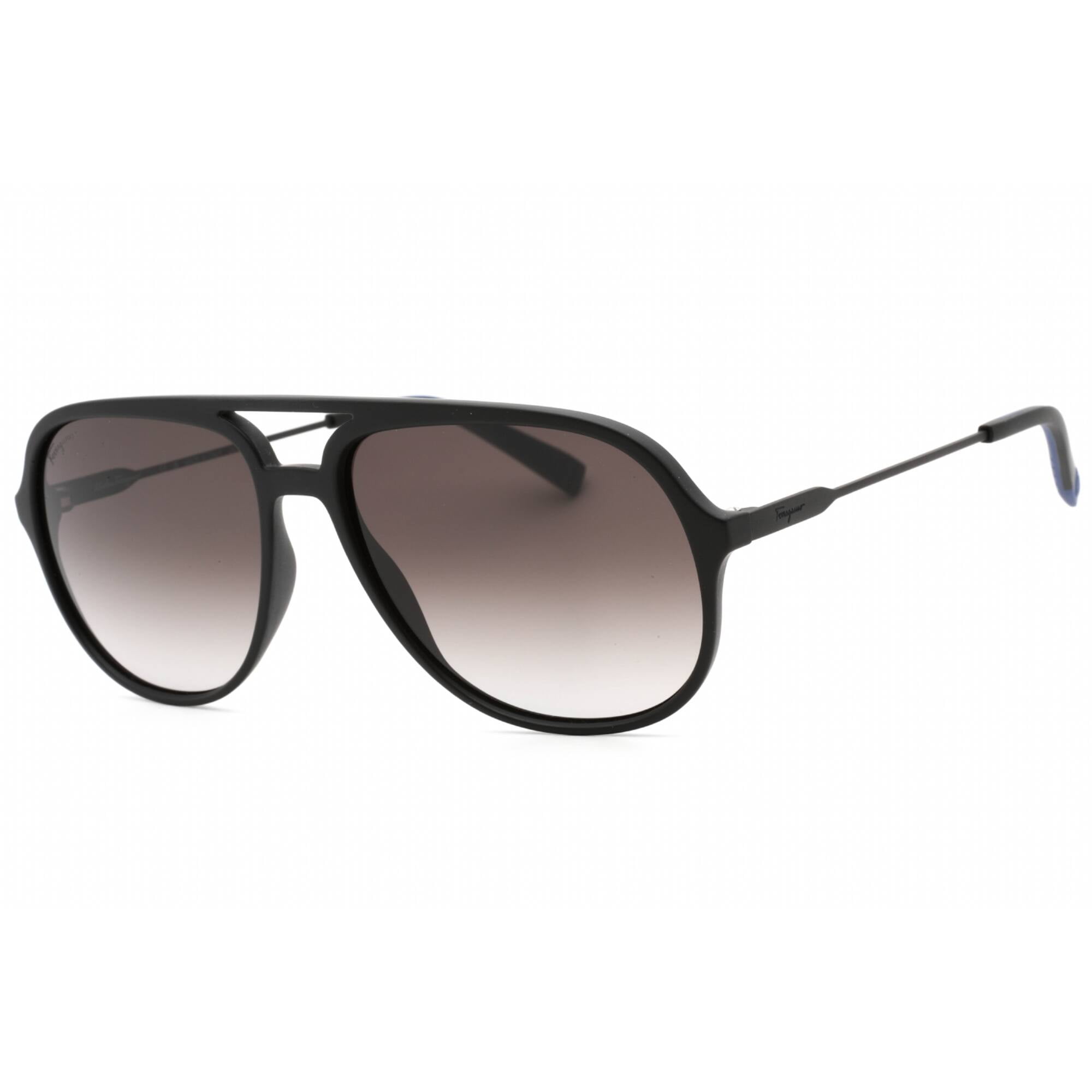 ● FERRAGAMO ● サングラス Black / Grey Gradient / 53mm Salvatore Ferragamo Grey Gradient Pilot Men's Sunglasses