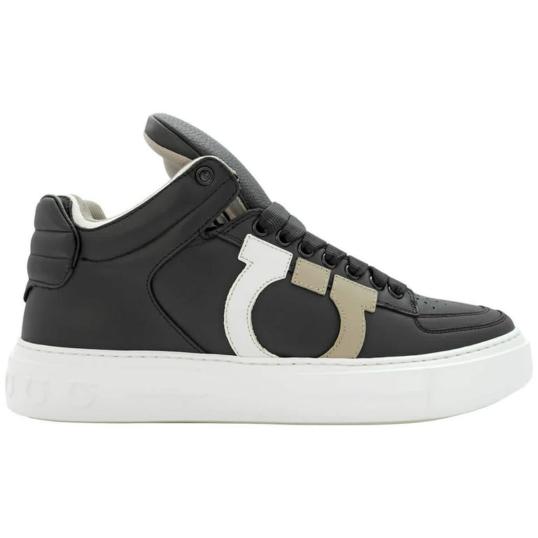 Salvatore Ferragamo Marvelous Gancini High-top Calf Leather Sneakers In  Black, Brand Size 6