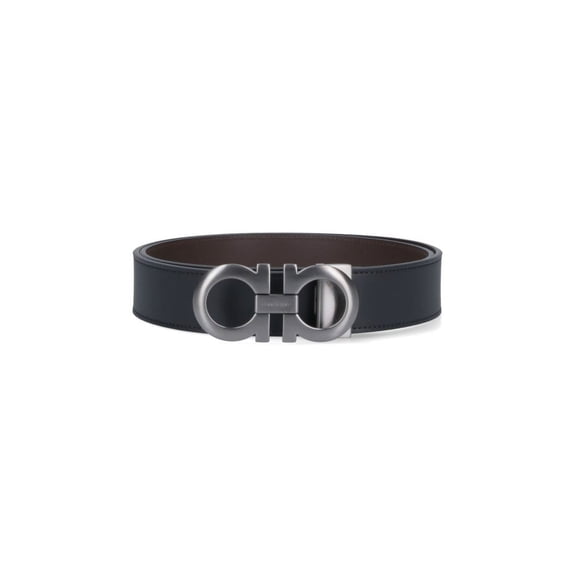 Ferragamo Men's 'Gancini' Reversible Belt Black