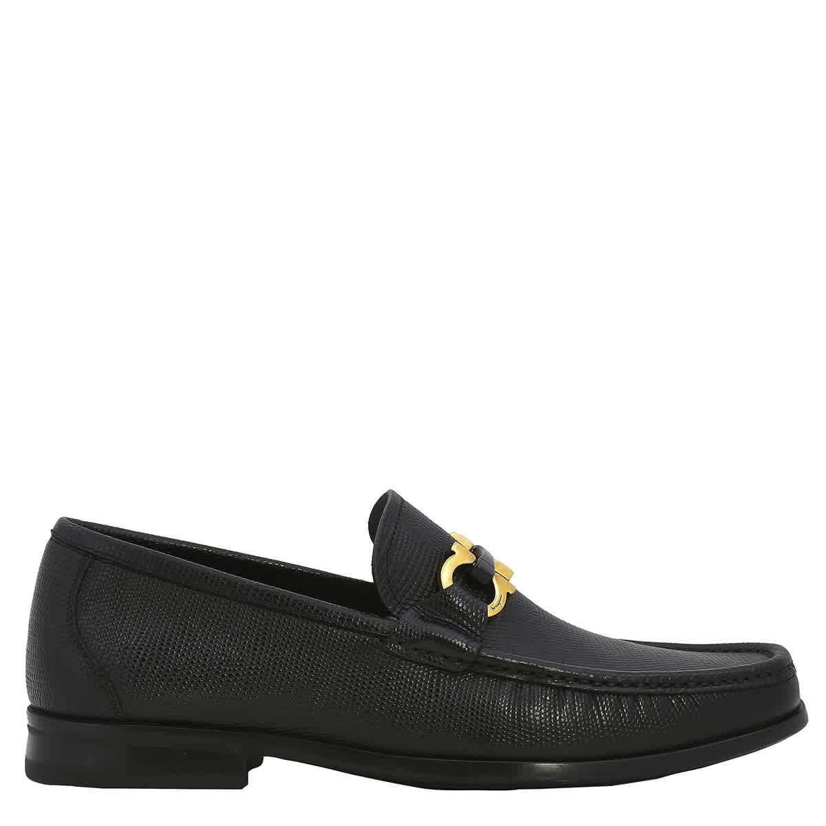 Salvatore Ferragamo Men's Black Gancini Ornament Moccasin, Size 6