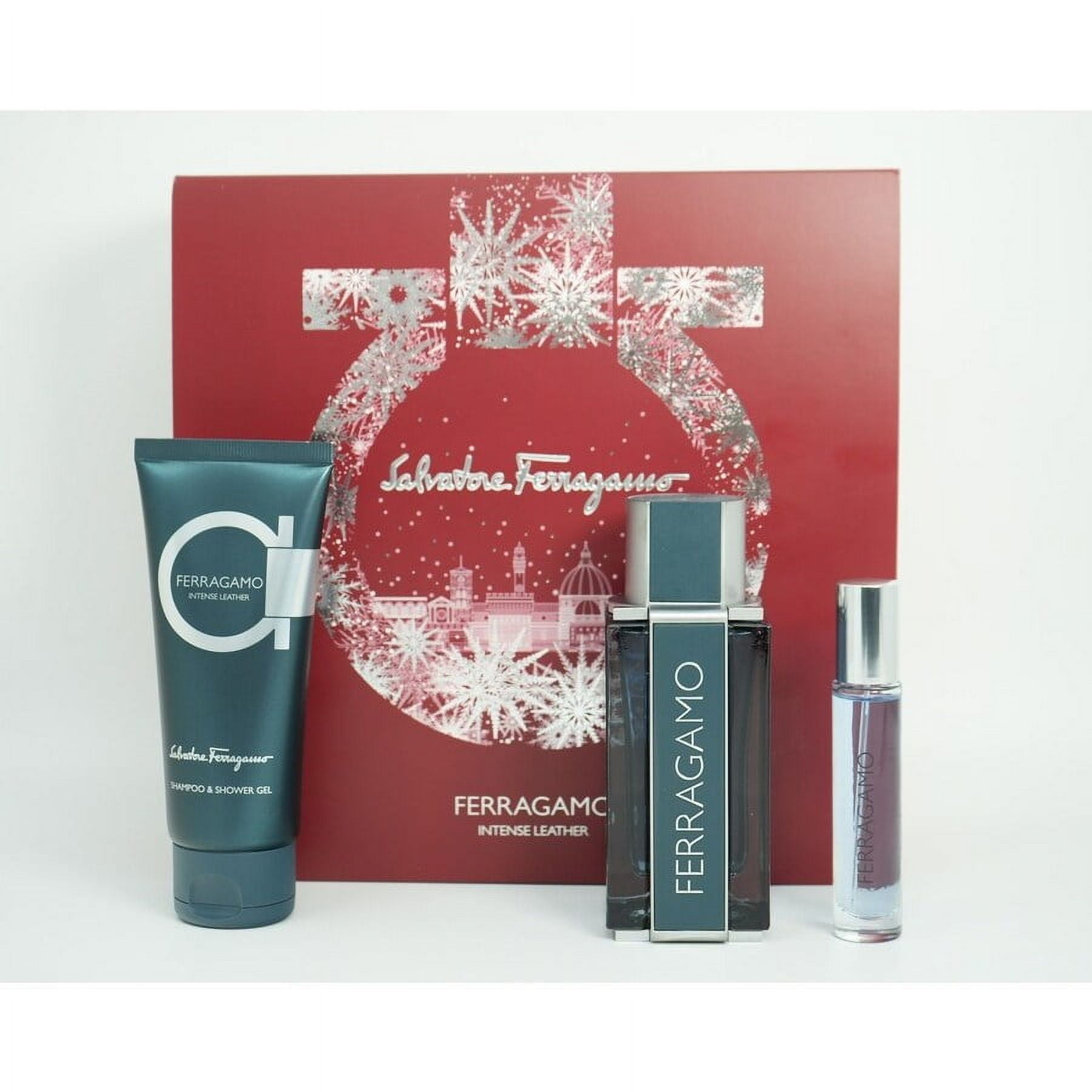 Salvatore Ferragamo 香水セット Salvatore Ferragamo Men's Intense Leather Fragrance Gift Set, 3.4