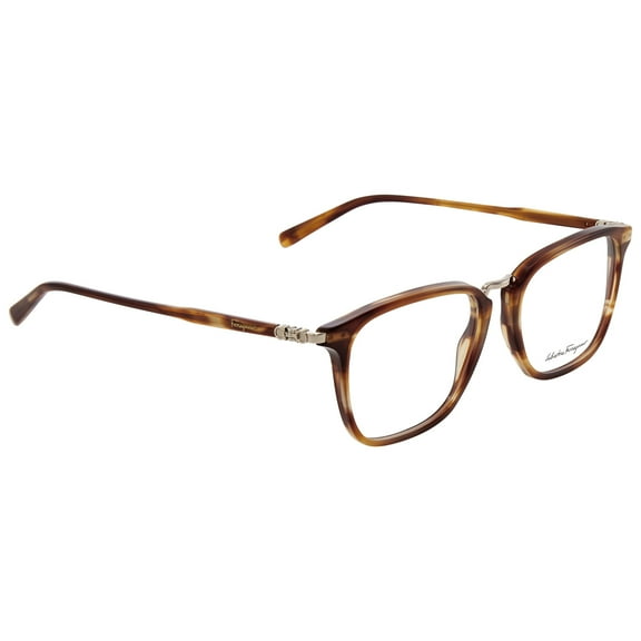 Salvatore Ferragamo Men's Tortoise Rectangular Eyeglass Frames SF2822 214 52