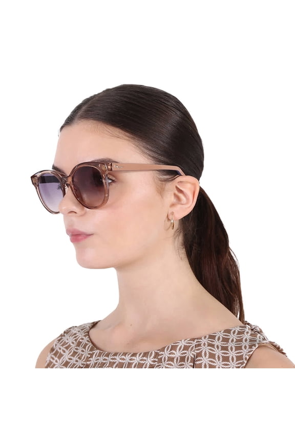 Plastic Women Tea Cup Sunglasses Crystal Nude 53mm