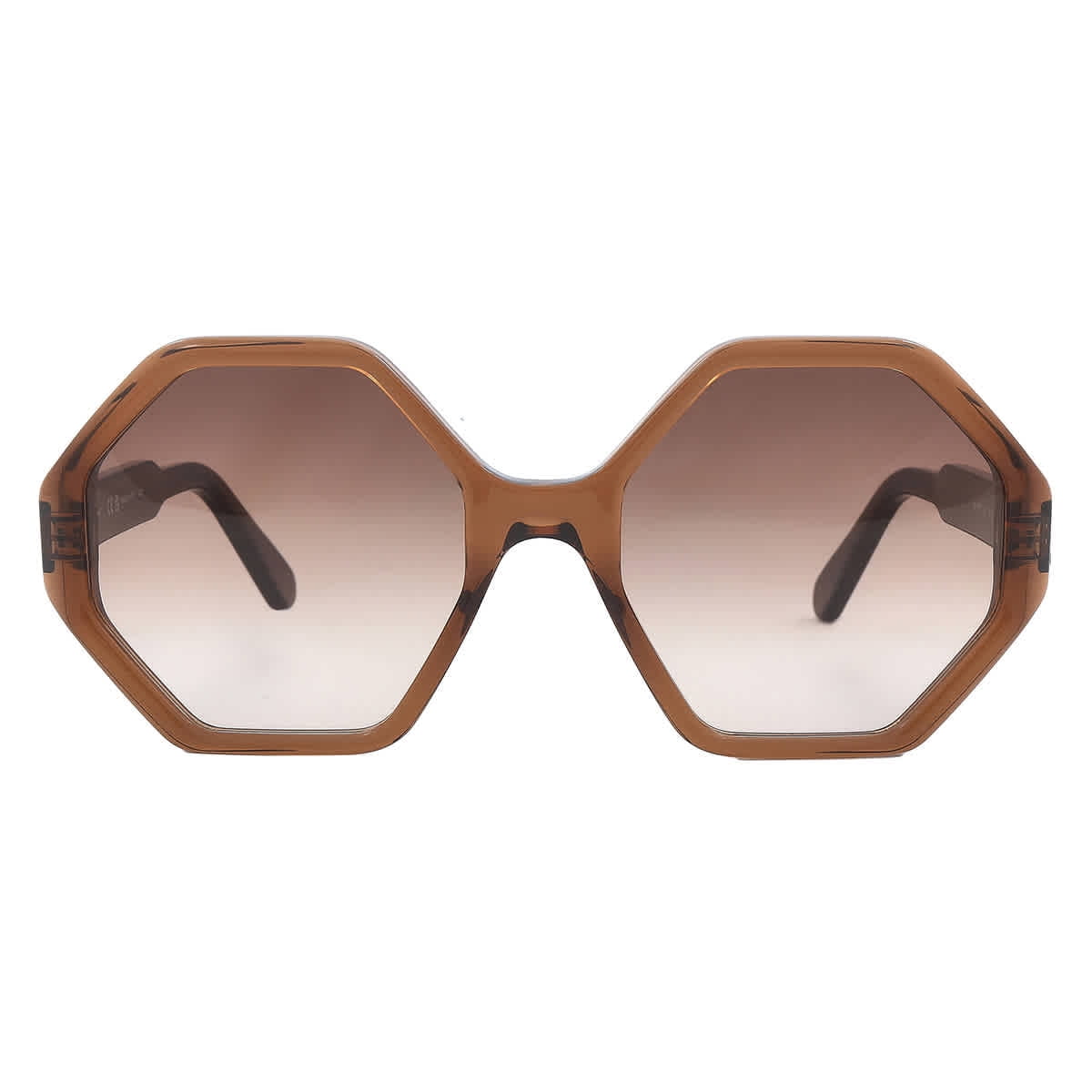 Salvatore Ferragamo SF 1070S Acetate Womens Round Sunglasses Crystal Brown 55mm Adult