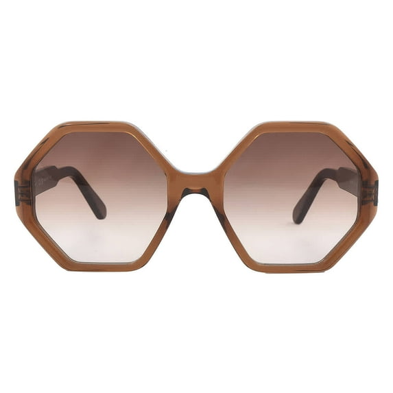 Salvatore Ferragamo SF 1070S Acetate Womens Round Sunglasses Crystal Brown 55mm Adult