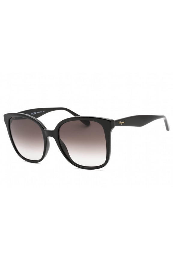 SF 1072S Plastic Womens Square Sunglasses Black 56mm Adult