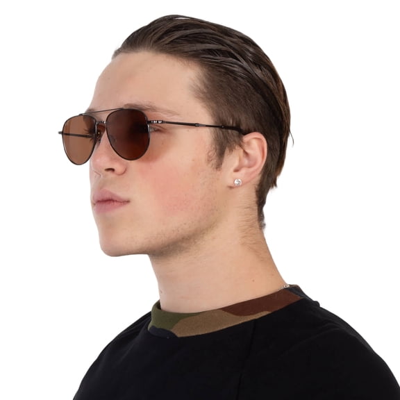 Salvatore Ferragamo SF 226S Metal Unisex Aviator Sunglasses Black 58mm Adult