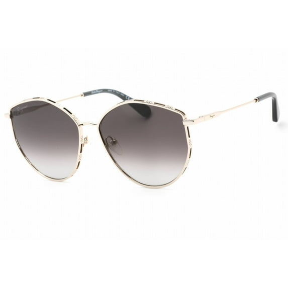 Salvatore Ferragamo SF 264S Metal Womens Irregular Sunglasses Gold 60mm Adult