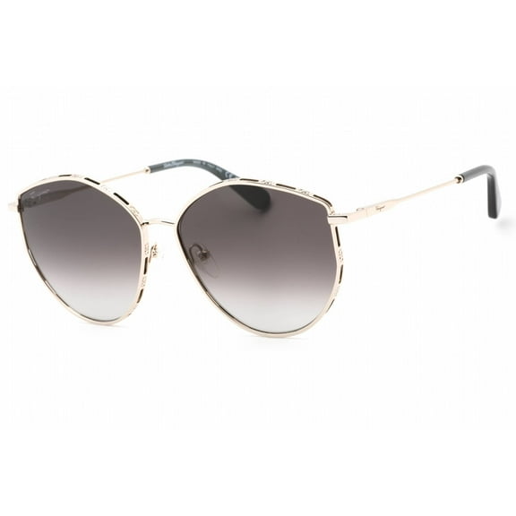 Salvatore Ferragamo SF 264S Metal Womens Irregular Sunglasses Gold 60mm Adult