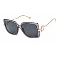 thumbnail image 1 of Ferragamo Women's Crystal Grey Oversized Square Sunglasses SF913S-057 - Made in Italy, 1 of 4