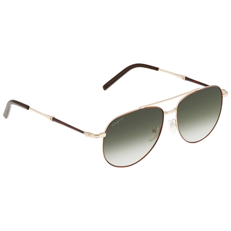 Salvatore Ferragamo Green Pilot Unisex Sunglasses, Non-Polarized