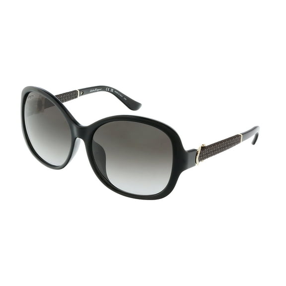 Salvatore Ferragamo SF744SLA 001 59mm Oval Sunglasses Women's Black