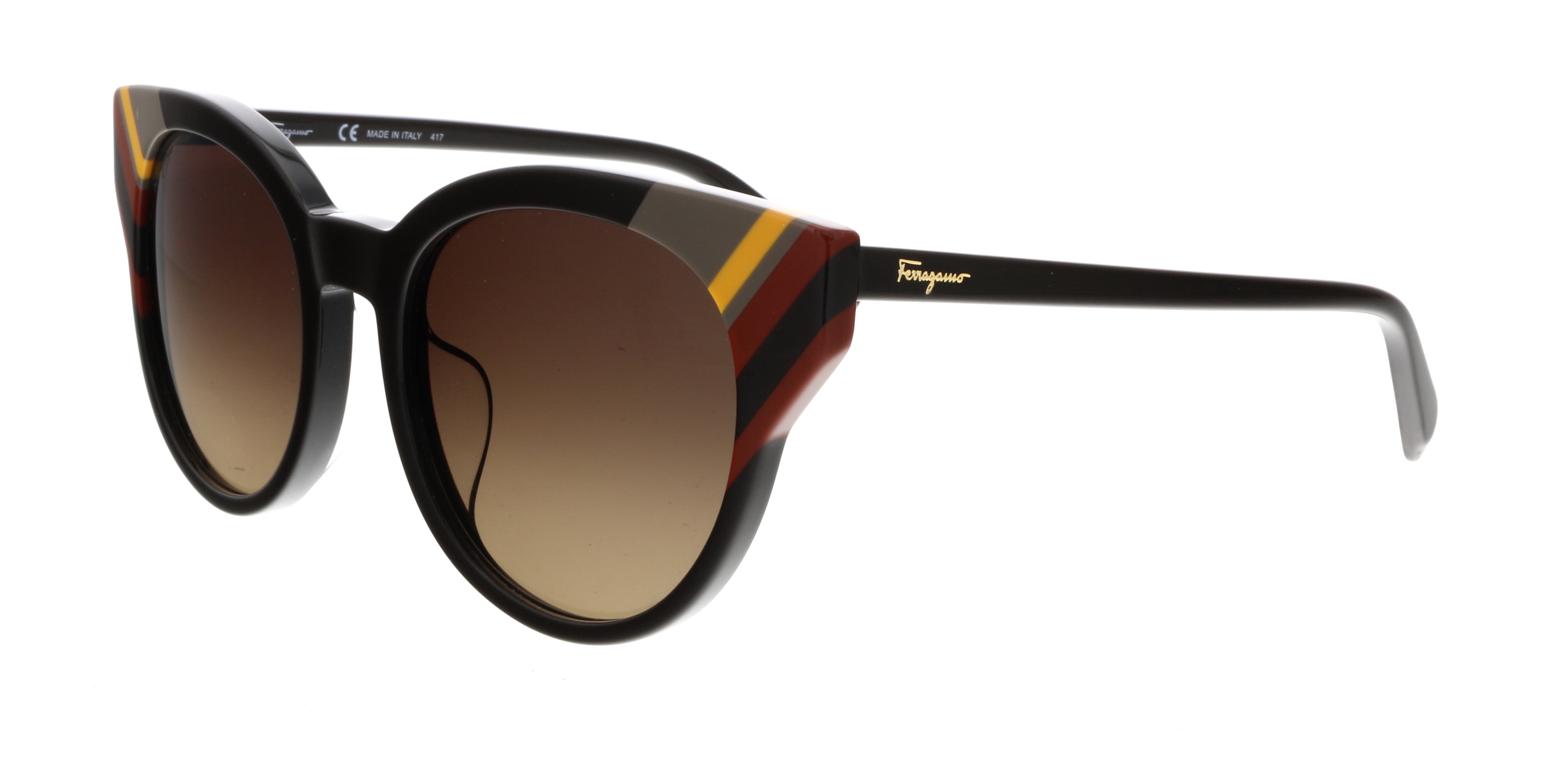 Salvatore Ferragamo Women\'s Dark Brown Sunglasses Amazon.com: Salvatore Ferragamo Grey gradient Oval Ladies  main image 3