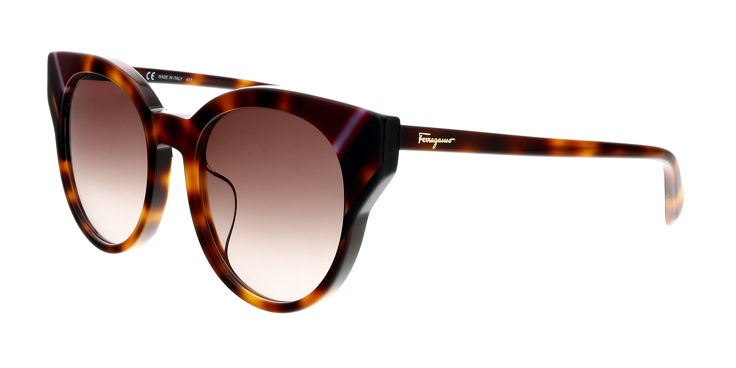 Salvatore Ferragamo SF883SA 238 Tortoise Round Sunglasses  display picture 3