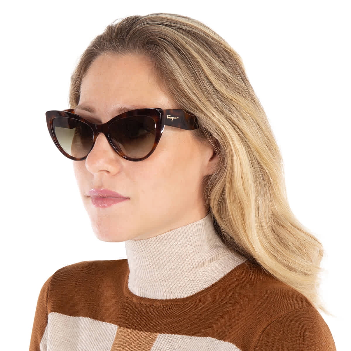 Salvatore Ferragamo SF930S Tortoise Brown Cat Eye Designer Sunglasses New W/Case Salvatore Ferragamo SF930S 238 Women main image 3