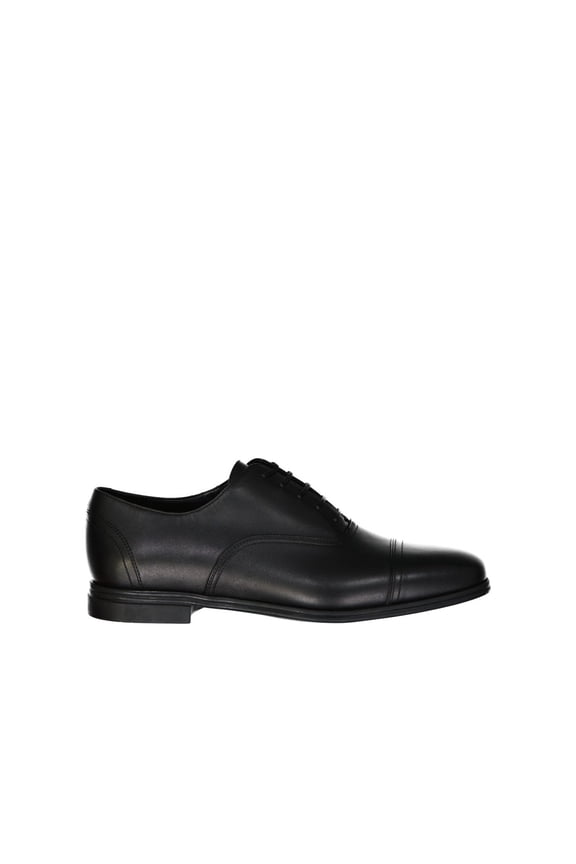 Spice Leather Lace-Up Shoes With Polished Finish And Comfort Branded Insole Black (Men's)