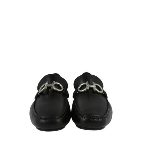 Salvatore Ferragamo Switch Loafers Mens US Black Leather 9.5