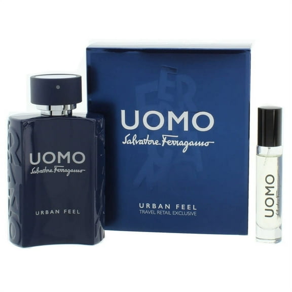 Salvatore Ferragamo Uomo Urban Feel , 2 Pc Gift Set 3.4oz EDT Spray, 0.34oz EDT Spray