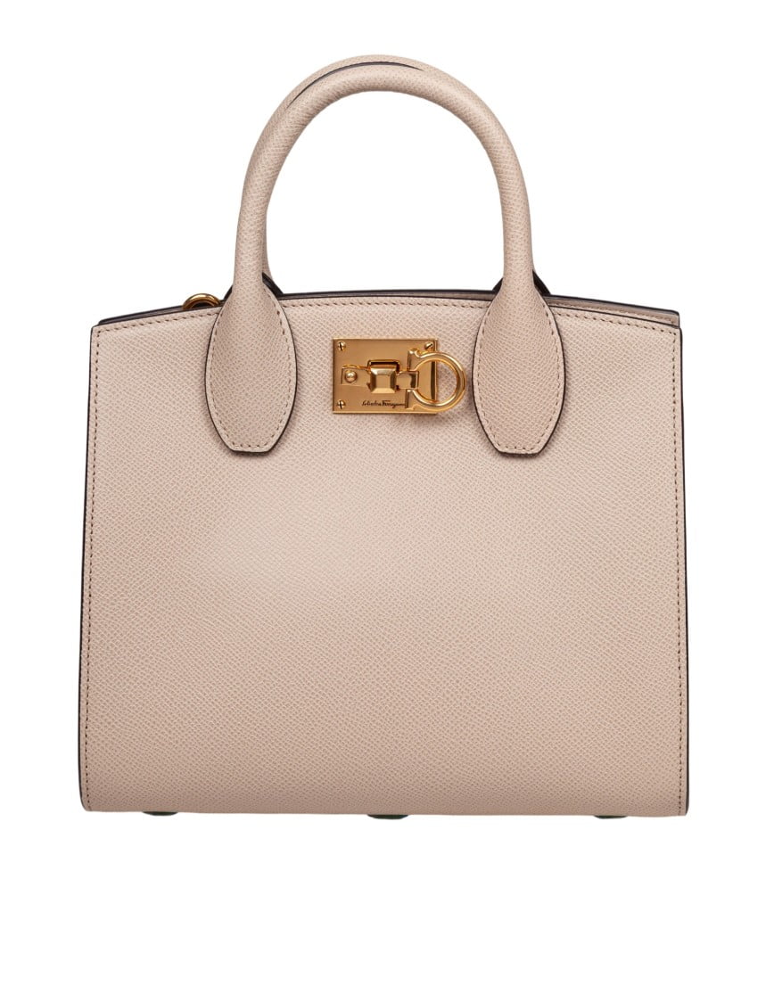 トートバッグ Salvatore Ferragamo Hammered Leather Daino Studio Box Bag Salvatore Ferragamo Women's Hammered Leather Daino Studio