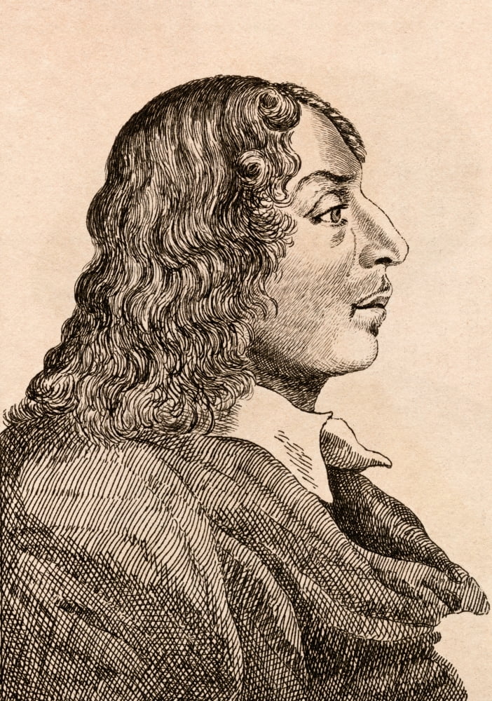 Salvatore Rosa 1615-1673 Italian Artist From 75 Portraits Of Celebrated Painters From Authentic Originals Etched By James Girtin Published London 1817 Canvas Art - Ken Welsh Design Pics (24 x 34)