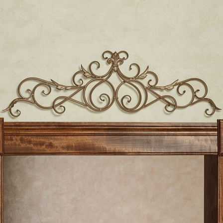 Salvatoria Scroll Topper Satin Gold 38.5"W x 11"H