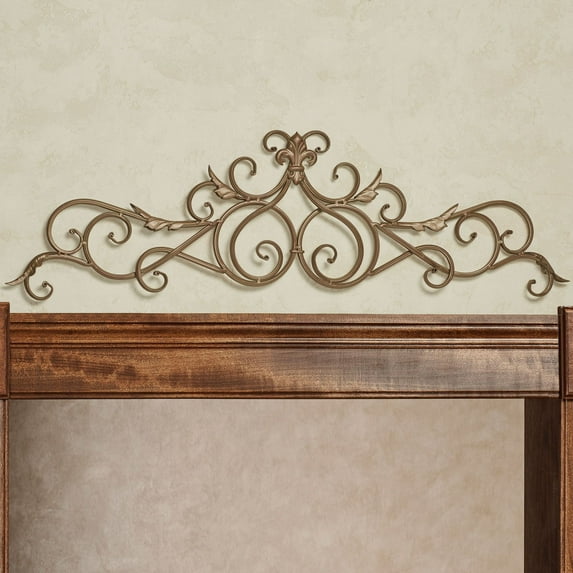 Salvatoria Scroll Topper Satin Gold 38.5"W x 11"H