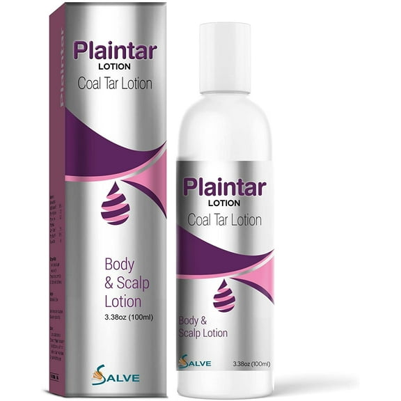 Salve Plaintar Coal Tar Leave on Lotion for Dandruff, Psoriasis & Dermatitis & Itching- 3.38 oz