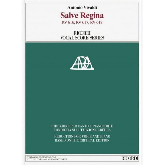 Salve Regina Rv616 Rv617 Rv618 Vocal Score Based on the Critical Edition, (Paperback)