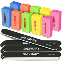 Salvmary 20 Pcs Nail File and Buffer Set, 100/180 Grit Nail Files and Colored Buffer Shiner Blocks Manicure Tool