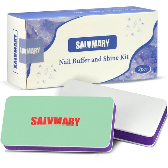 Salvmary Nail Shining Buffer Block 2 Pieces - Nail Shine File Polisher for Natural Fingernails Toenails