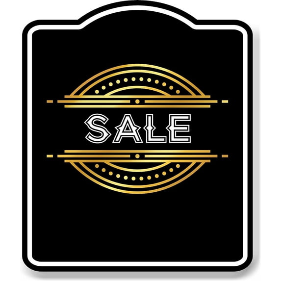 Salw Retro Geometric Ornaments BLACK Aluminum Composite Sign 8.5''x10''