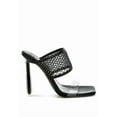 thumbnail image 1 of London Rag Salween Clear Embellished Square Toe Womens Heels, 1 of 10
