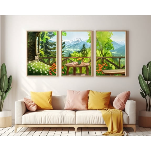 Salzburg Austria Alpine Mountain Landscape Wall Art Austrian Travel Nature Decor Scenic Artwork Set 3 Unframed Paper Print