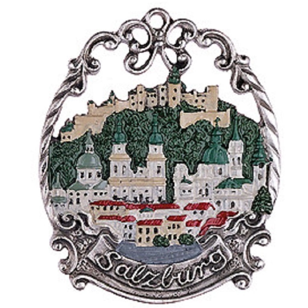 Salzburg Austria Skyline German Pewter Christmas Ornament Decoration Germany