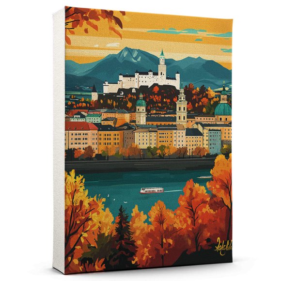 Salzburg Canvas, Travel Canvas, City Prints Wall Decor, Austria Canvas Decor, Salzburg Travel Canvas, Austria Canvas - 106AZ1217