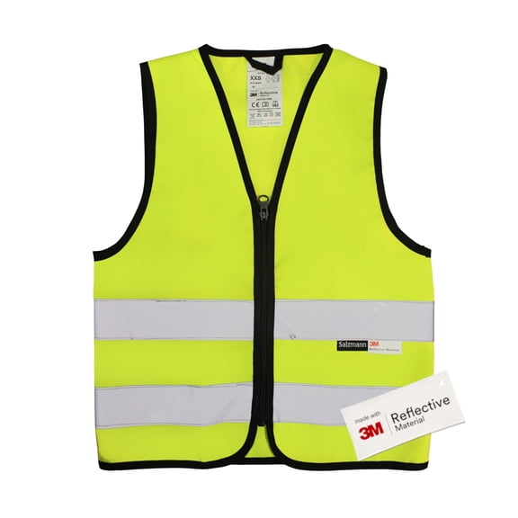 Salzmann Children's High Visibility Safety Vest - 5 Colors - Ages 1-13 - Made with 3M Reflective Material